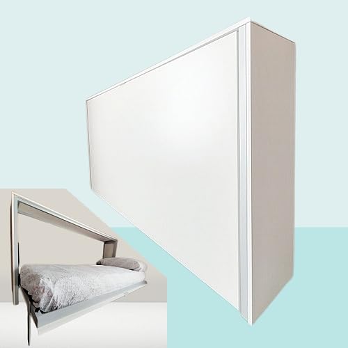 Monarka Cama abatible Horizontal MK1, Metal y Base Blanco. (90x190 cm, Frente Cama Blanco)