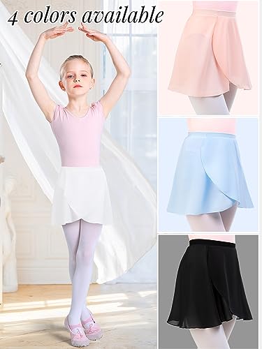 Monbessi Falda Ballet Niña Mujer - (Altura: 120-175 cm) Falda de Abrigola de Ballet Danza, Gasa para Ballet, Cintura Elástica (S, Blanco)