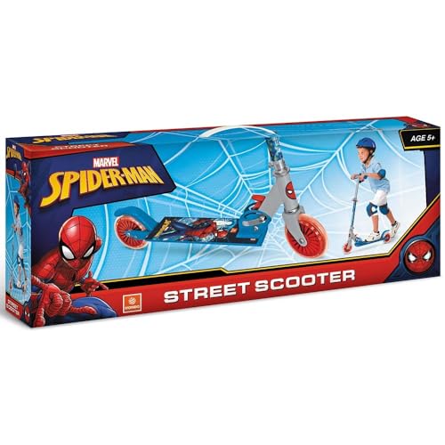 Mondo Toys - Alu Scooter SPIDERMAN - Patinete infantil de aluminio de 2 ruedas - Manillar regulable - 28687