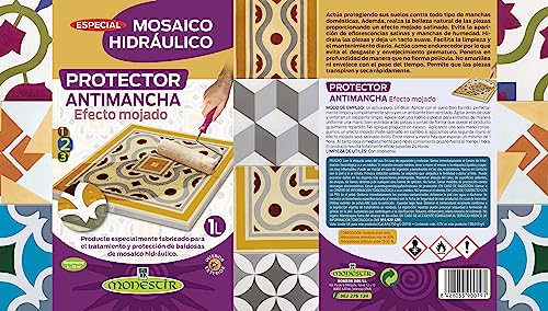 MONESTIR Protector Antimancha Efecto Mojado, Especial Mosaico Hidráulico 1L MONESTIR