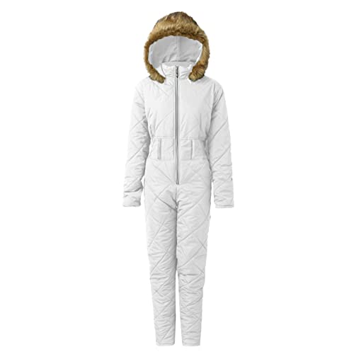 Mono de esquí de invierno para mujer, traje de nieve para deportes al aire libre, traje de nieve de lana sintética, overol con capucha, chaquetas de esquí y pantalones Mis libros de alquiler, blanco,