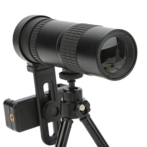 Monoculares 10‑300x40, Telescopio Monocular de Alta Definición, Telescopio de Camping con Soporte para Smartphone con Trípode, Lente de Objetivo de Apertura de 30 Mm, para Pesca Al Aire Libre