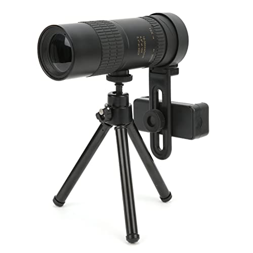 Monoculares 10‑300x40, Telescopio Monocular de Alta Definición, Telescopio de Camping con Soporte para Smartphone con Trípode, Lente de Objetivo de Apertura de 30 Mm, para Pesca Al Aire Libre