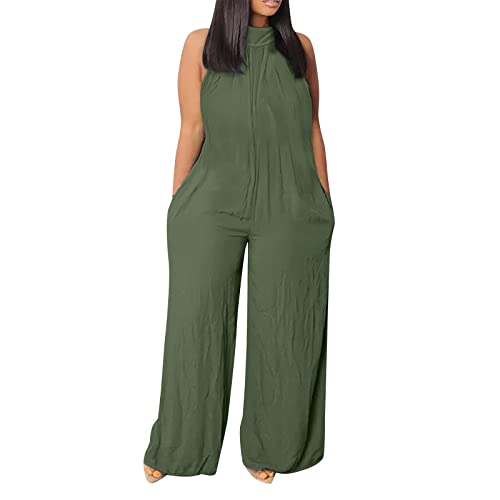 Monos de Talla Grande para Mujer, Informales, sin Mangas, Sueltos, sólidos, Holgados, elásticos, Pantalones Largos, Monos con Bolsillos Mono Ibiza Mujer