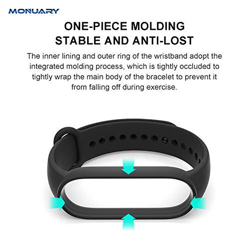 Monuary 20 Piezas Correas Compatible con Xiaomi Mi Band 7 / Mi Band 6 / Mi Band 5 y Amazfit Band 5, Pulseras de Repuesto, TPU, Cómodo de llevar, Longitud Ajustable