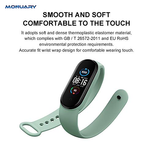 Monuary 20 Piezas Correas Compatible con Xiaomi Mi Band 7 / Mi Band 6 / Mi Band 5 y Amazfit Band 5, Pulseras de Repuesto, TPU, Cómodo de llevar, Longitud Ajustable