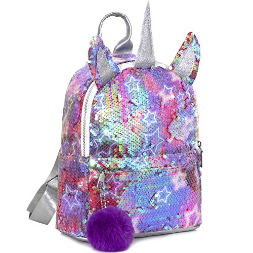 MOOKLIN ROAM Mochila Infantil Unicornio, Regalos para Niños, Mochilas Escolares Juveniles en Gran Capacidad, Bolsa con Lentejuelas Lindo para Muchachas Mujer (Peluche de felpa: color aleatorio)