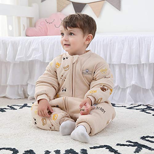 Mosebears Saco de Dormir para bebé - 2.5 TOG Saco de Dormir de Algodón Unisex para Bebés,con Mangas extraíbles, 18 – 36 Meses (Altura 85 – 95 cm)