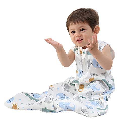 Mosebears Saco de Dormir Saco de Dormir de Verano para bebé 0.5 Saco de Dormir de bebé TOG Saco de Dormir de bebé Transpirable 100% algodón