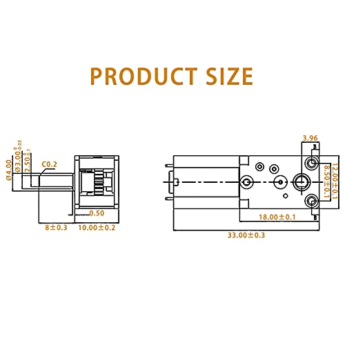 Motor micro de reducción de velocidad, motor eléctrico CW/CCW del engranaje de la rueda dentada del metal de N20 DC12V mini para RC Car Robot Model DIY Motor Toy(DC 12V 16RPM)