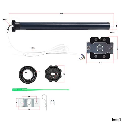 Motor para persiana 126W 10Nm con interruptor de límite y protección IP44, disuasión ladrones SW60