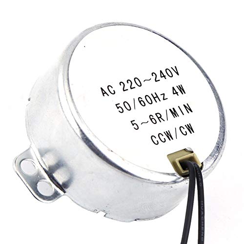 Motor síncrono, 1 unidad 220-240V CA 4W ​​CW/CCW 4W 50/60Hz Motor síncrono Motorreductor para mecanismo de ventilación de ventilador eléctrico, calentador(5-6RPM)