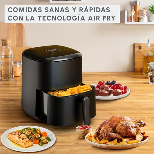 Moulinex Easy Fry Max 5L – Freidora aire para cocinar en poco tiempo, ahorro energético hasta 70%, panel control intuitivo, 10 programas automáticos, hasta 6 personas, recetario digital, EZ2458