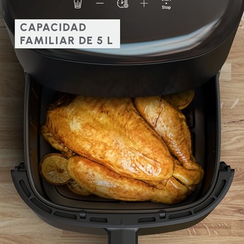 Moulinex Easy Fry Max 5L – Freidora aire para cocinar en poco tiempo, ahorro energético hasta 70%, panel control intuitivo, 10 programas automáticos, hasta 6 personas, recetario digital, EZ2458