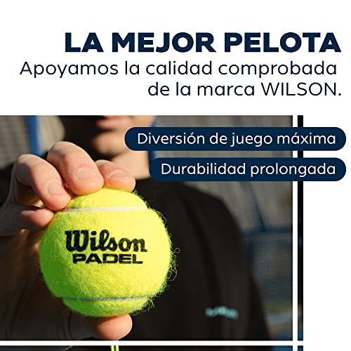 MOVEMATE Set de Entrenamiento Pádel con Pelota Wilson® – Innovador Dispositivo Deportivo para Jugar y Entrenar al Aire Libre, en el jardín, la terraza