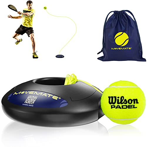 MOVEMATE Set de Entrenamiento Pádel con Pelota Wilson® – Innovador Dispositivo Deportivo para Jugar y Entrenar al Aire Libre, en el jardín, la terraza