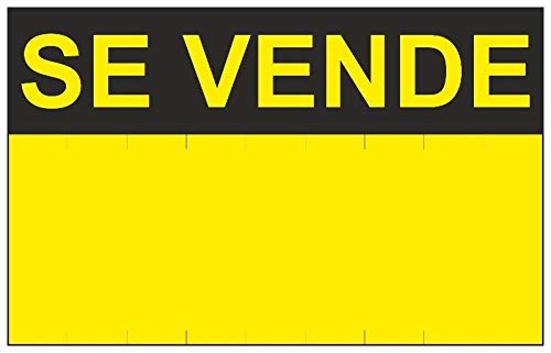 MovilCom® - Señal SE VENDE PVC 0,4mm AMARILLO 350X450mm Cartel inmobiliario (ref.RD50400)