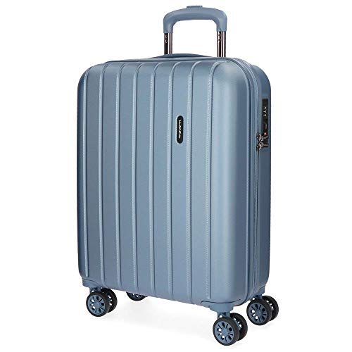 MOVOM, Maleta de cabina, Rígida ABS, Cierre TSA, 38 L, 3,2 Kg, 4 Ruedas dobles Extensible Equipaje de Mano, Plata, 55 cm