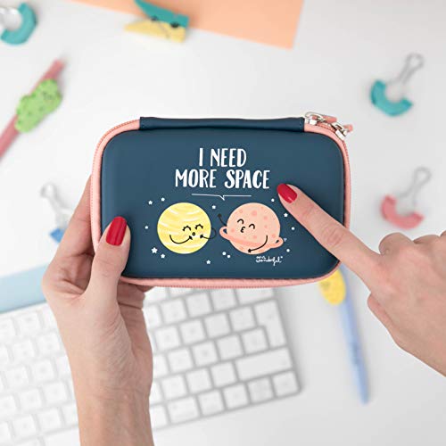 Mr Wonderful Wondee I Need More Space - Estuche Tecnológico con Cremallera, Azul