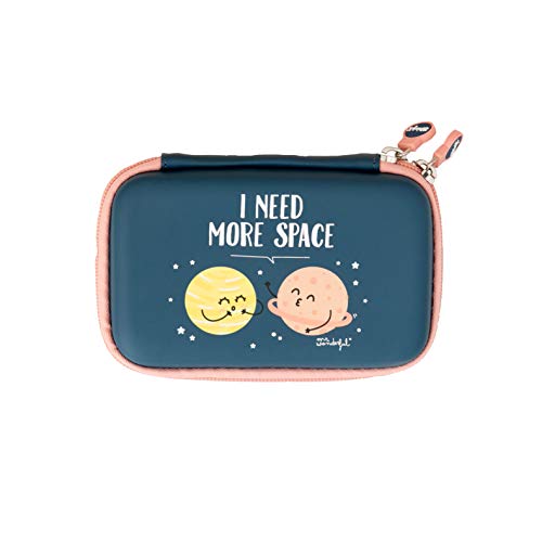 Mr Wonderful Wondee I Need More Space - Estuche Tecnológico con Cremallera, Azul