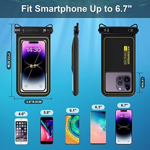 MR.LUYU Funda Impermeable Móvil, IPX8 Flotante Universal Bolsa para Móvil Estanca Funda Agua Movil para iPhone 14 Pro MAX 13 Pro 12 11 Galaxy S23 S22 S21 S20 Xiaomi Redmi Huawei hasta 6,7''