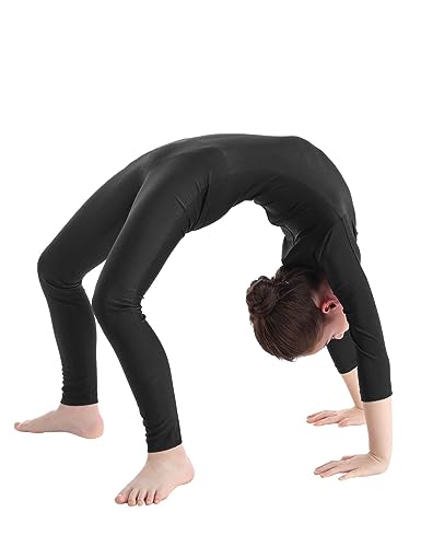 MSemis Maillot de Danza para Niña Manga Larga Leotardo de Ballet Gimnasia Mono de Patinaje Artístico Jumpsuit Ropa de Deportiva Yoga 3-16 Años Negro 3-4 años