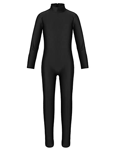 MSemis Maillot de Danza para Niña Manga Larga Leotardo de Ballet Gimnasia Mono de Patinaje Artístico Jumpsuit Ropa de Deportiva Yoga 3-16 Años Negro 3-4 años