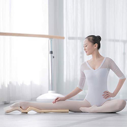 MSHK Ballet Foot Stretcher, Ligament Stretch Shaper, Estiramiento De Pierna Reforzador con Banda Elástic A para Danza Gimnasia Alegría,Blanco