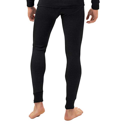 MT Calzoncillos térmicos y de esquí para hombre, ropa interior cálida larga con interior suave, Negro , L