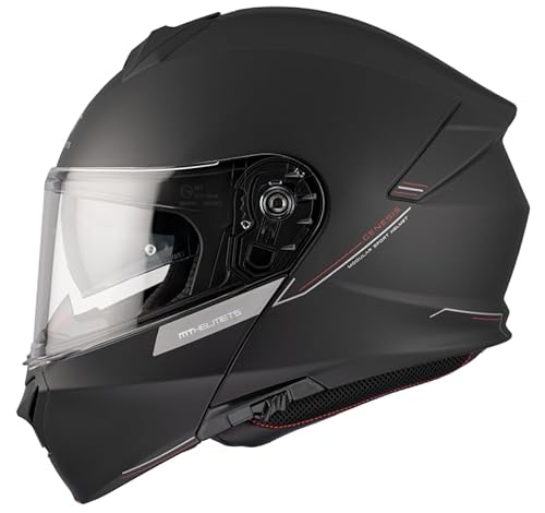 MT Helmet Casco Abatible Genesis Talla L(59/60) Negro Mate con homologacion 22.06