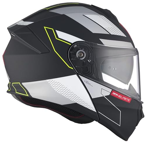 MT Helmet Casco Abatible Genesis Talla M (57/58) Modelo Talo Negro Mate Y Fluor con homologacion 22.06