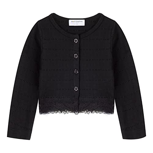 Mud Kingdom Bolero de encaje con botones para bebés niñas 12M-8Y, Negro liso, 24 meses