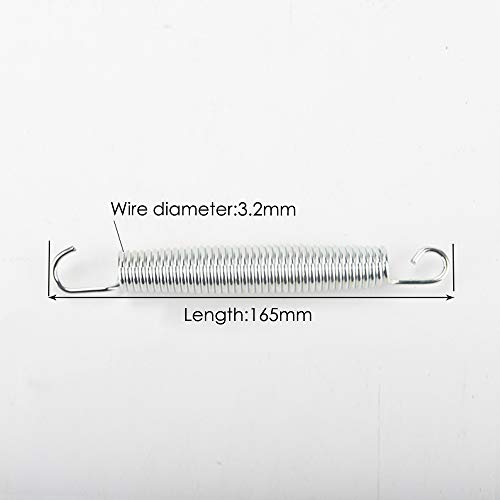 Muelles de trampolín, Metal Resistente a la corrosión, 10 muelles de trampolín de Fitness + 1 Herramienta de Resorte (165mm/6.5inch)