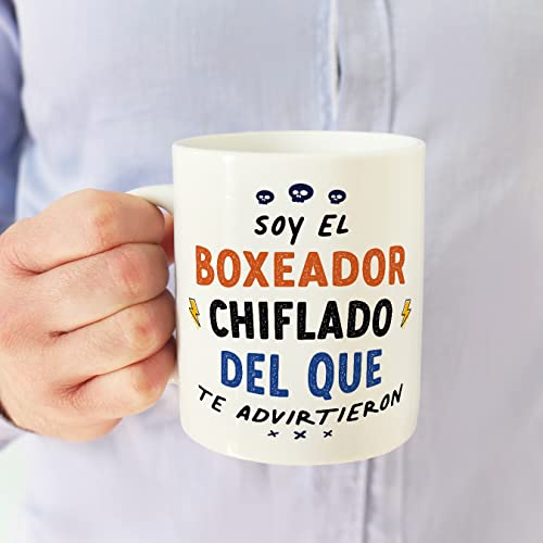 MUGFFINS Tazas para BOXEADOR hombre - En Español - Todos te advirtieron - 11 oz / 330 ml - Regalo original y divertido