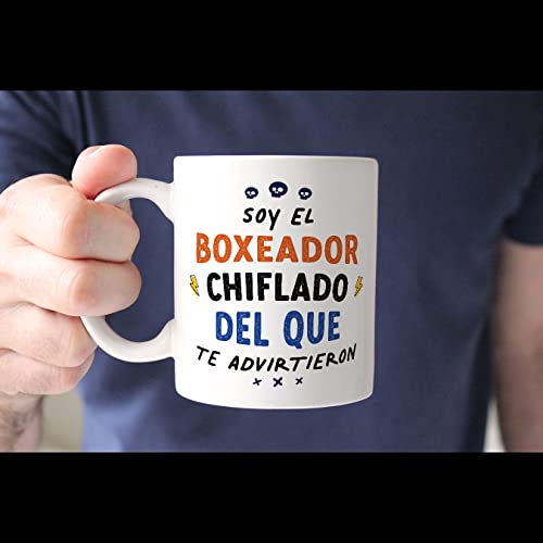 MUGFFINS Tazas para BOXEADOR hombre - En Español - Todos te advirtieron - 11 oz / 330 ml - Regalo original y divertido