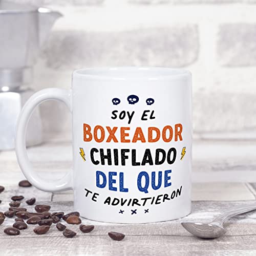 MUGFFINS Tazas para BOXEADOR hombre - En Español - Todos te advirtieron - 11 oz / 330 ml - Regalo original y divertido