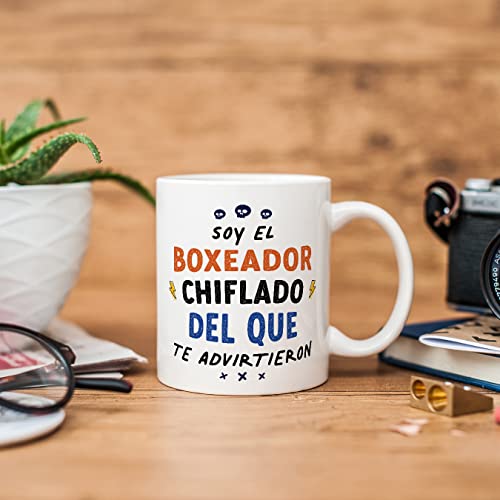 MUGFFINS Tazas para BOXEADOR hombre - En Español - Todos te advirtieron - 11 oz / 330 ml - Regalo original y divertido