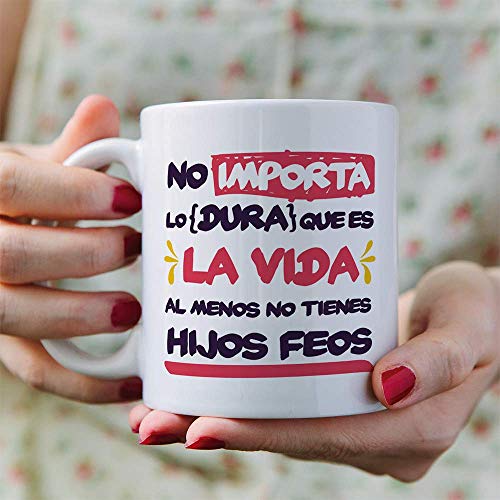 MUGFFINS Tazas para Mamá – Al Menos no Tienes Hijos feos – Regalos para el día de la Madre/Desayunos Originales