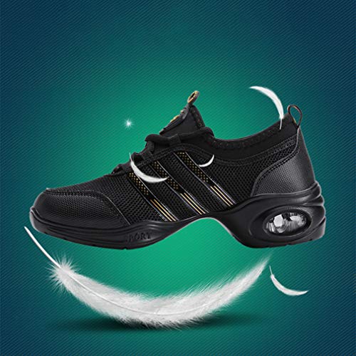 Mujer Zapatos de Deportes Danza- Mujeres Sneakers Cordones Suela de Goma Zapatillas Moda Practicidad Running Sneaker Jazz Contemporáneo Baile Informal 39 EU