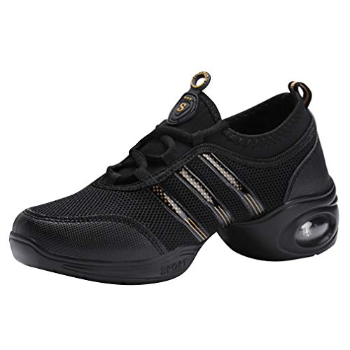 Mujer Zapatos de Deportes Danza- Mujeres Sneakers Cordones Suela de Goma Zapatillas Moda Practicidad Running Sneaker Jazz Contemporáneo Baile Informal 39 EU