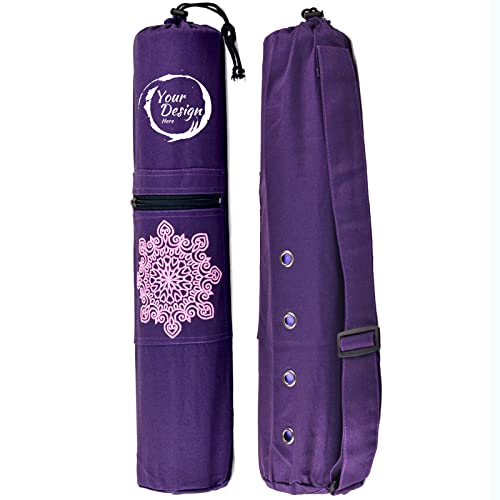 Muka Bolsa de Esterilla de Yoga Personalizada, Portador de Esterilla de Yoga de algodón Personalizado, Soporte de Almacenamiento para Esterilla de Ejercicio de Gimnasio