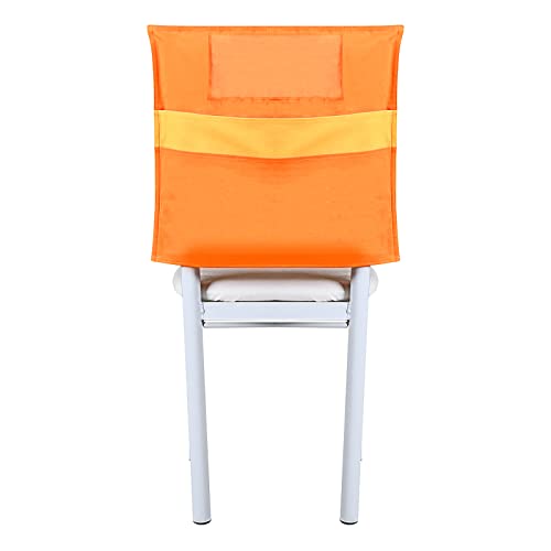 Muka Fundas para respaldo de silla escolar, bolsillos dobles de almacenamiento para respaldo de silla, bolsillos para silla de aula, color naranja