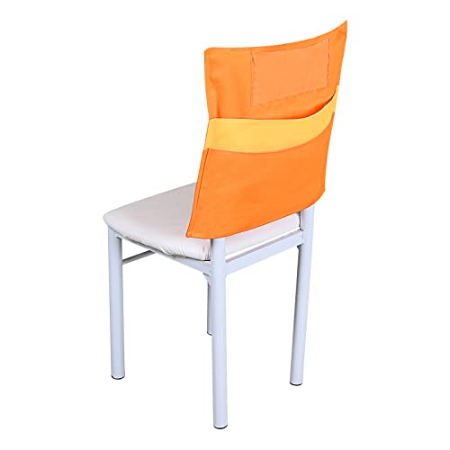 Muka Fundas para respaldo de silla escolar, bolsillos dobles de almacenamiento para respaldo de silla, bolsillos para silla de aula, color naranja