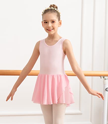 Mulnall Maillot de Ballet para Niña Sin Mangas Gimnasia Leotardo de Algodón Ropa de Ballet Tutú(7013-08-M)