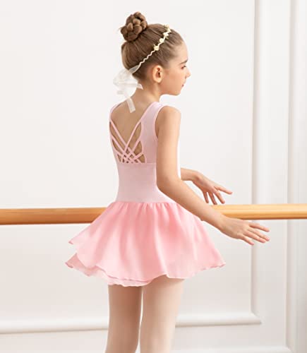 Mulnall Maillot de Ballet para Niña Sin Mangas Gimnasia Leotardo de Algodón Ropa de Ballet Tutú(7013-08-M)