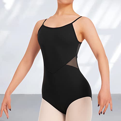 Mulnall Mujer Maillot de Danza Ballet Gimnasia sin Mangas Cuello Redondo Tirantes Leotardo Espalda Abierta Baile Disfraz Bailarina(23905-06-M)