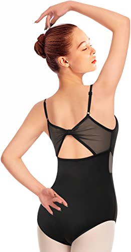 Mulnall Mujer Maillot de Danza Ballet Gimnasia sin Mangas Cuello Redondo Tirantes Leotardo Espalda Abierta Baile Disfraz Bailarina(23905-06-M)