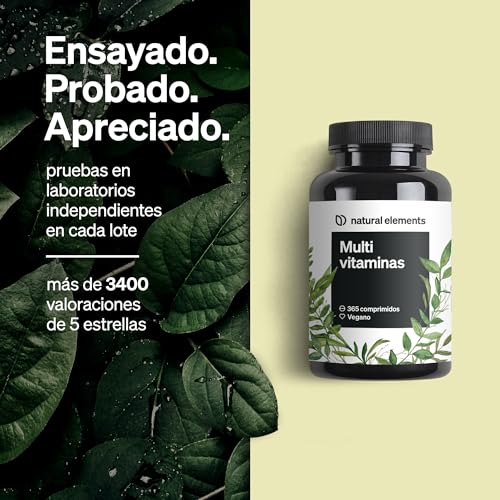 Multivitaminas – 365 comprimidos veganos – suministro anual – vitaminas A-Z, con vitamina K1 y K2 – sin aditivos innecesarios – producido en Alemania y probado en laboratorio