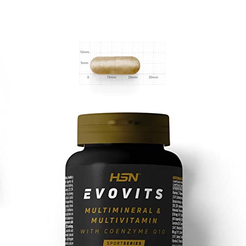 Multivitaminas y Minerales Evovits de HSN | Multivitamínico para 8 Meses = 1 Cápsula al Día | Complejo Polivitamínico para Mujer, Hombre, Vegetarianos y Deportistas | No-GMO, Sin Gluten ni Lactosa