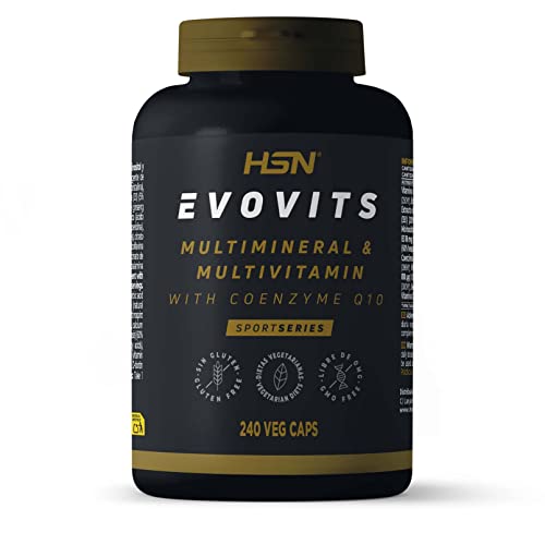 Multivitaminas y Minerales Evovits de HSN | Multivitamínico para 8 Meses = 1 Cápsula al Día | Complejo Polivitamínico para Mujer, Hombre, Vegetarianos y Deportistas | No-GMO, Sin Gluten ni Lactosa